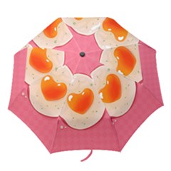 Omelette Heart Pink Valentine Folding Umbrellas by Bajindul