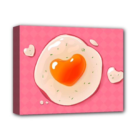 Omelette Heart Pink Valentine Deluxe Canvas 14  X 11  (stretched) by Bajindul