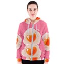 Omelette Heart Pink Valentine Women s Zipper Hoodie View1