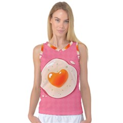 Omelette Heart Pink Valentine Women s Basketball Tank Top by Bajindul