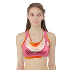 Omelette Heart Pink Valentine Sports Bra With Border by Bajindul