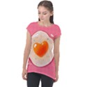 Omelette Heart Pink Valentine Cap Sleeve High Low Top View1