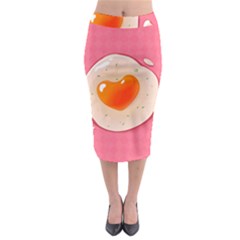 Omelette Heart Pink Valentine Midi Pencil Skirt by Bajindul