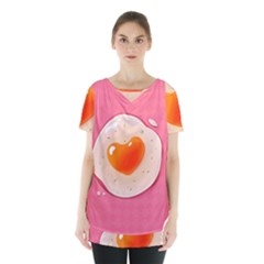 Omelette Heart Pink Valentine Skirt Hem Sports Top by Bajindul