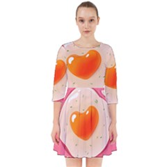 Omelette Heart Pink Valentine Smock Dress by Bajindul