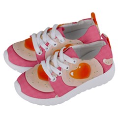 Omelette Heart Pink Valentine Kids  Lightweight Sports Shoes by Bajindul