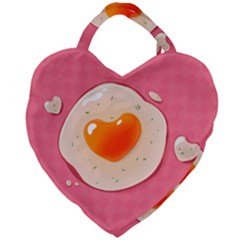 Omelette Heart Pink Valentine Giant Heart Shaped Tote by Bajindul