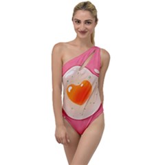 Omelette Heart Pink Valentine To One Side Swimsuit by Bajindul