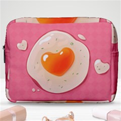 Omelette Heart Pink Valentine Make Up Pouch (large) by Bajindul