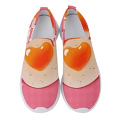 Omelette Heart Pink Valentine Women s Slip On Sneakers by Bajindul