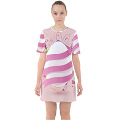 Easter Egg Sixties Short Sleeve Mini Dress by Bajindul