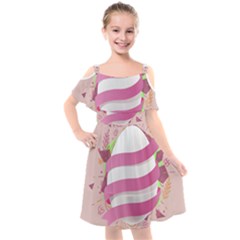 Easter Egg Kids  Cut Out Shoulders Chiffon Dress by Bajindul