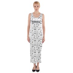 Music Notes Background Fitted Maxi Dress