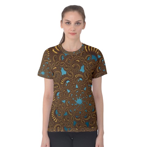 Fractal Abstract Women s Cotton Tee by Bajindul