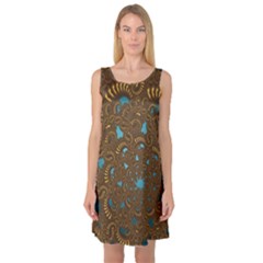 Fractal Abstract Sleeveless Satin Nightdress