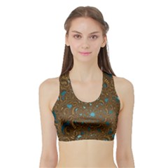 Fractal Abstract Sports Bra With Border by Bajindul