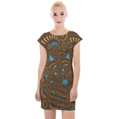 Fractal Abstract Cap Sleeve Bodycon Dress by Bajindul