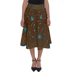 Fractal Abstract Perfect Length Midi Skirt by Bajindul