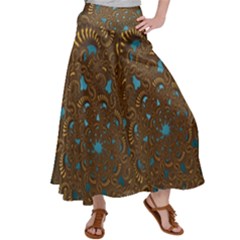 Fractal Abstract Satin Palazzo Pants by Bajindul