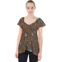 Fractal Abstract Lace Front Dolly Top by Bajindul