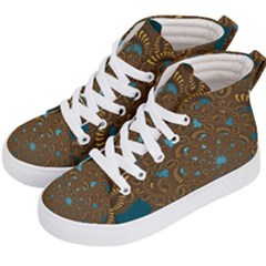 Fractal Abstract Kids  Hi-top Skate Sneakers by Bajindul