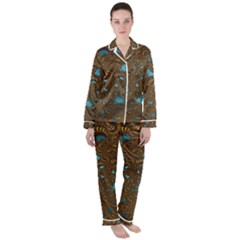 Fractal Abstract Satin Long Sleeve Pyjamas Set