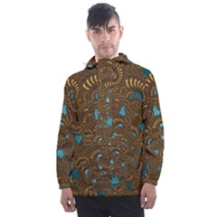 Fractal Abstract Men s Front Pocket Pullover Windbreaker by Bajindul