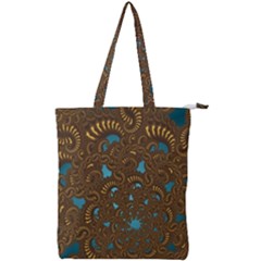 Fractal Abstract Double Zip Up Tote Bag by Bajindul