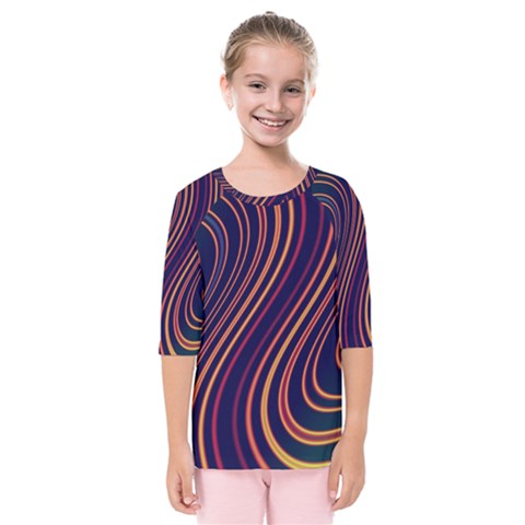 Fractal Mathematics Generated Kids  Quarter Sleeve Raglan Tee by Bajindul