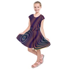 Fractal Mathematics Generated Kids  Short Sleeve Dress by Bajindul