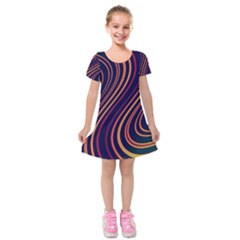 Fractal Mathematics Generated Kids  Short Sleeve Velvet Dress by Bajindul