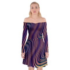 Fractal Mathematics Generated Off Shoulder Skater Dress by Bajindul