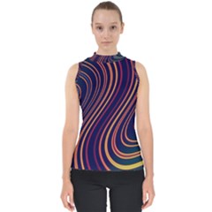 Fractal Mathematics Generated Mock Neck Shell Top by Bajindul