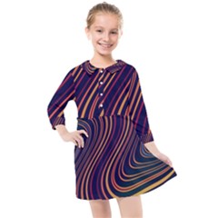 Fractal Mathematics Generated Kids  Quarter Sleeve Shirt Dress by Bajindul