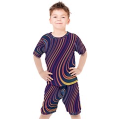 Fractal Mathematics Generated Kids  Tee And Shorts Set by Bajindul