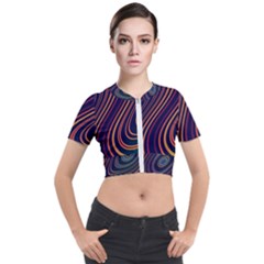 Fractal Mathematics Generated Short Sleeve Cropped Jacket