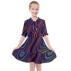 Fractal Mathematics Generated Kids  All Frills Chiffon Dress by Bajindul