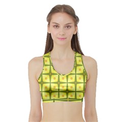 Background Pattern Gold Sports Bra With Border by Bajindul