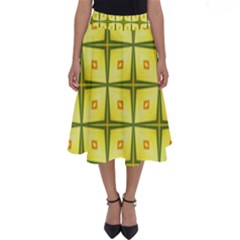 Background Pattern Gold Perfect Length Midi Skirt by Bajindul