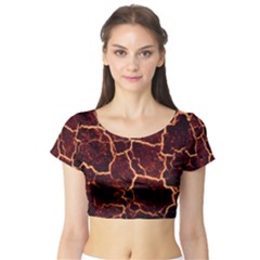 Lava Fire Short Sleeve Crop Top by Bajindul