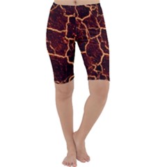 Lava Fire Cropped Leggings  by Bajindul