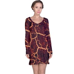 Lava Fire Long Sleeve Nightdress by Bajindul