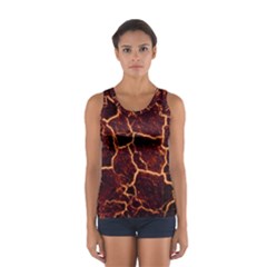 Lava Fire Sport Tank Top  by Bajindul