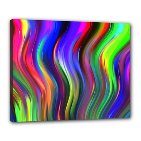 Lines Swinging Plasma Cross Canvas 20  X 16  (stretched) by Bajindul