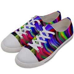 Lines Swinging Plasma Cross Women s Low Top Canvas Sneakers by Bajindul