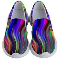 Lines Swinging Plasma Cross Kids  Lightweight Slip Ons by Bajindul