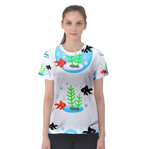 Fish Goldfish Water Women s Sport Mesh Tee by Bajindul