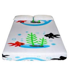 Fish Goldfish Water Fitted Sheet (king Size) by Bajindul