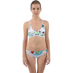 Fish Goldfish Water Wrap Around Bikini Set by Bajindul