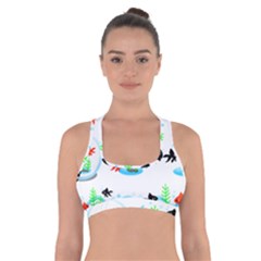 Fish Goldfish Water Cross Back Sports Bra by Bajindul